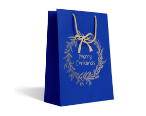 Geschenktas Cool Winter Gold Blue L