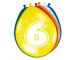 Ballonnen 6 jaar 8 stuks - 30cm