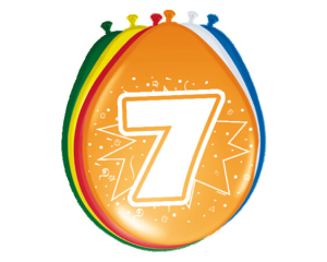 Ballonnen 7 jaar 8 stuks - 30cm