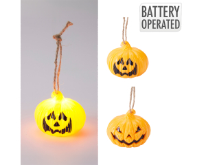 Halloween Pompoen 6x6cm incl. LED