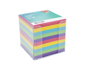 Memokubus met gekleurd papier