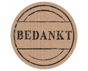 Rol etiketten - Bedankt - Kraft 500 stuks