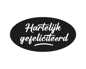 Rol etiketten - Hartelijk Gefeliciteerd zwart/wit 500 stuks