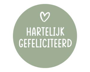 Rol etiketten - Hartelijk Gefeliciteerd groen/wit 500 stuks