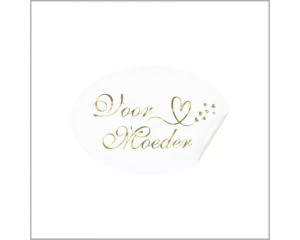 Rol etiketten wit/goud - Voor Moeder - 500 stuks