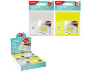 Zelfklevende memo's transparant geel/wit 76x76mm