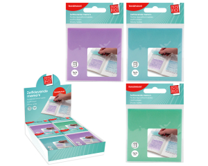 Zelfklevende memo's transparant pastel 76x76mm 50 vel