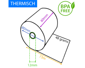 Kassarol thermisch Ø80 - L73mxB80mm, 48 grams