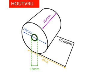Kassarol houtvrij Ø70 - L41mxB76mm