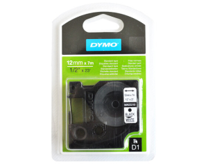 DymoTape 12mm D1 Zwart op wit