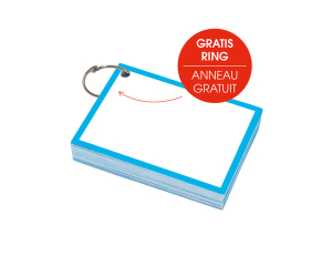 Flashcards A7 50 stuks blanco blauw