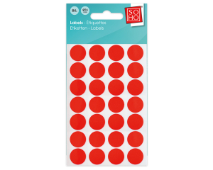 Etiketten rood Ø16mm 84 stuks #18