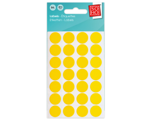 Etiketten geel Ø16mm 84 stuks #22