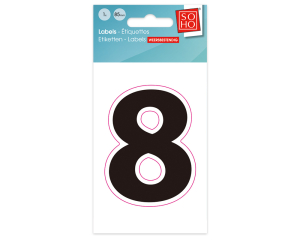 Plakcijfer 8 zwart #55