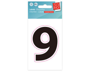 Plakcijfer 9 zwart #56