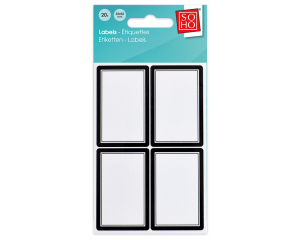 Schooletiket wit rand zwart SOHO #25