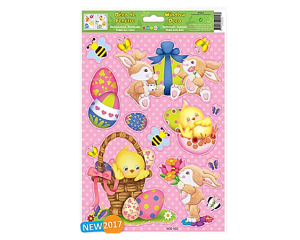 Raamstickers Pasen Haasjes-Kuikens