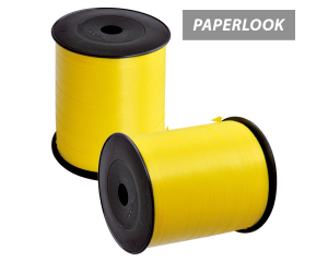 Klos sierlint paperlook geel 1cm breed