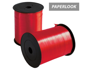 Klos sierlint paperlook rood 1cm breed