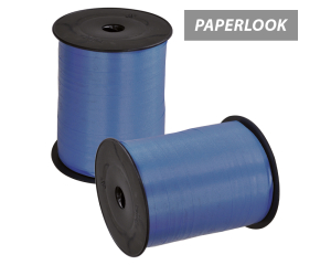 Klos sierlint paperlook blauw 1cm breed