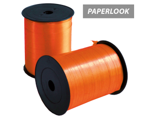 Klos sierlint paperlook oranje 1cm breed