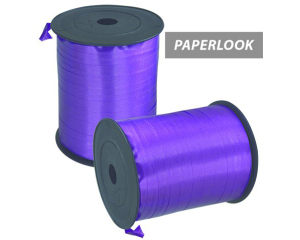 Klos sierband paperlook paars 1cm breed