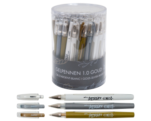 Gelpennen Marvy 1.0 goud/zilver/wit