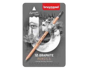 Bruynzeel Expression grafietpotloden in blik 12 stuks