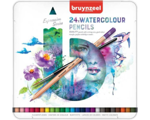 Bruynzeel Expression aquarelpotloden in blik 24 stuks
