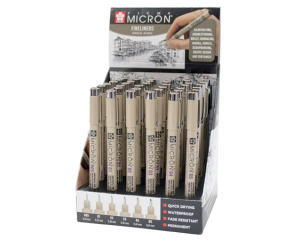 Pigma Micron toonbankdisplay zwart