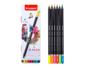 Bruynzeel Expression Neon potloden in blik 6 stuks