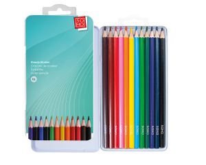Kleurpotloden in blik 12 stuks