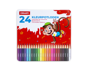 Kleurpotloden in blik 24 stuks KIDS