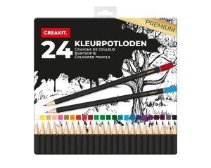 Kleurpotloden in blik 24 stuks PREMIUM