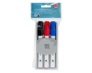 Whiteboardmarkers 3 stuks +borstel