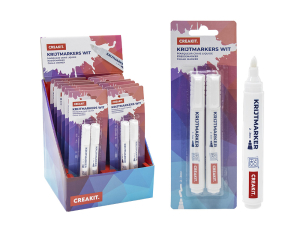 Krijtmarkers wit ronde punt 3-5mm ALLROUND