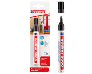 Edding 3000 zwart 1.5-3mm ronde punt op blister