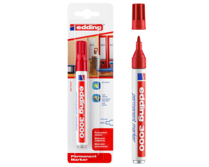 Edding 3000 rood 1.5-3mm ronde punt op blister