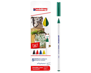 Edding 4600 textielstift basic 5 stuks 1mm