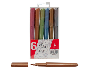 Brushstiften metallic 6 stuks