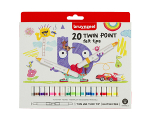 Bruynzeel Kids viltstiften Twinpoint 20 stuks