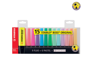 Stabilo Boss deskset 15 stuks