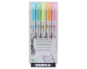 Highlighter-Mildliner Fluor 5 stuks Zebra