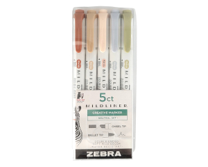 Highlighter-Mildliner Neutral 5 stuks Zebra