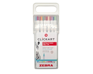 Clickart viltstift 12 stuks Zebra