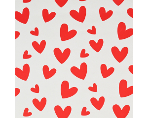 Toonbankrol Rode Hartjes op Wit 150mx50cm