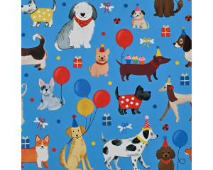 Toonbankrol Feesthonden blauw 150mx30cm