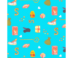 Toonbankrol Sint Blauw stipjes 200mx50cm