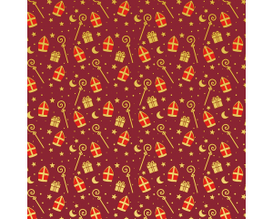 Tb.rol Sint Mijter en Staf bordeaux 200x30cm