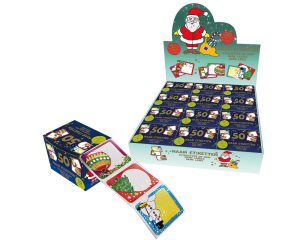 Kerst naamstickers in doosje 50 stuks